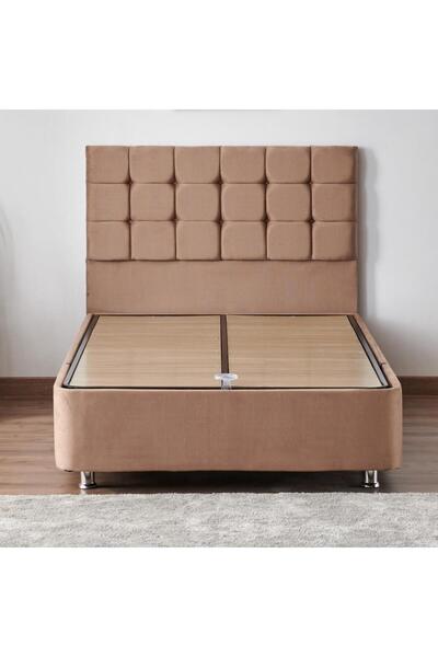Niron Yatak Niron Rama Baza Ve Başlık Seti 120x200 Cm Tek Kişilik Sütlü Kahve...