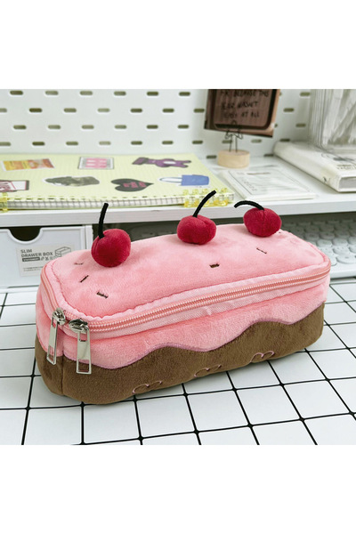 Choice Cute Pencil Bag Cute Pencil Bag Plush Cherry Cake Pencil Case Large Ca...