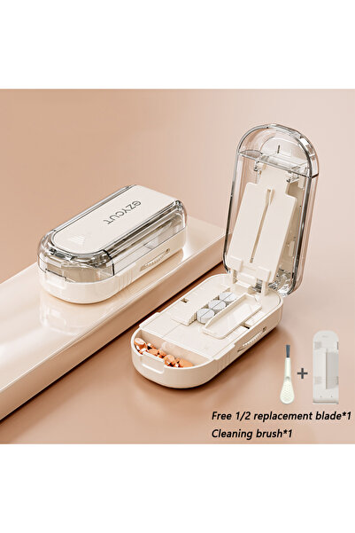 Choice7 Cream-Halves set UNTIOR Pill Cutter Portable Precise Cutting Into Hal...