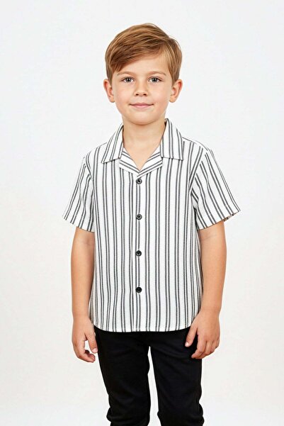 Fulla Moda Striped Buttoned Boys' Shirt
