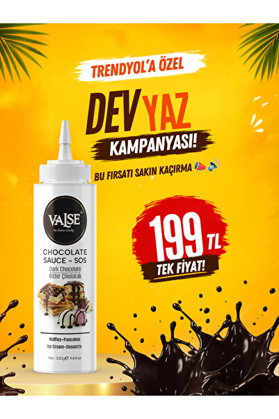 Valse Gerçek Bitter Çikolatalı Sos (Glutensiz) 330 Gr Waffle & Pankek & Meyve...