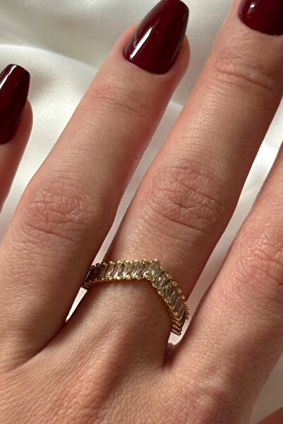 Leo'Stone New season v model baget zircon stone adjustable women's steel ring