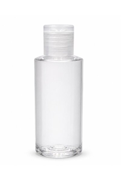 Faypet 100 Adet 50 ml Şeffaf Fliptop Kapaklı Plastik Pet Likit Dezenfektan Ko...