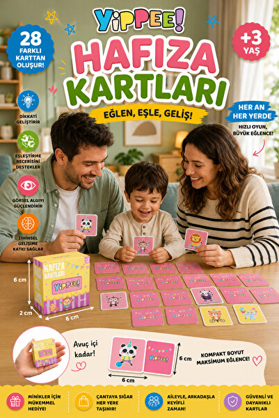 YİPPEE Bebeğimin İlk Hafıza Kartları - Sirk Temalı Eğitici Eşleştirme Kartlar...