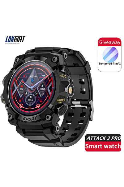 Choice Black LOKMAT ATTACK 3 Pro Smart Watch Bluetooth Calls Message Reminder...
