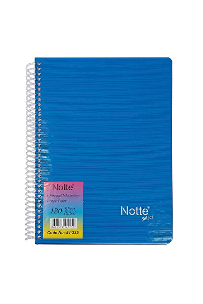 Notte Caiet spiralat A5, 120 de file, copertă rigidă, pentru dictări, Night