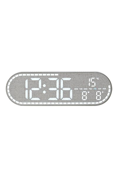 Choice GRAY Large Digital Wall Clock Temperature and Date Week Display Electr...