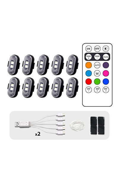 Choice4 مصباح تحذير LED لاسلكي RGB بـ 10 أضواء مع جهاز تحكم عن بعد للسيارات و...