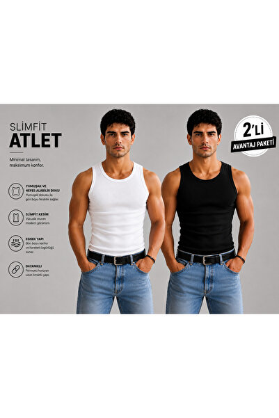 Livik Slimfit Halter Neck Ribbed Men's Athlete Singlet Flexible Fabric Struct...