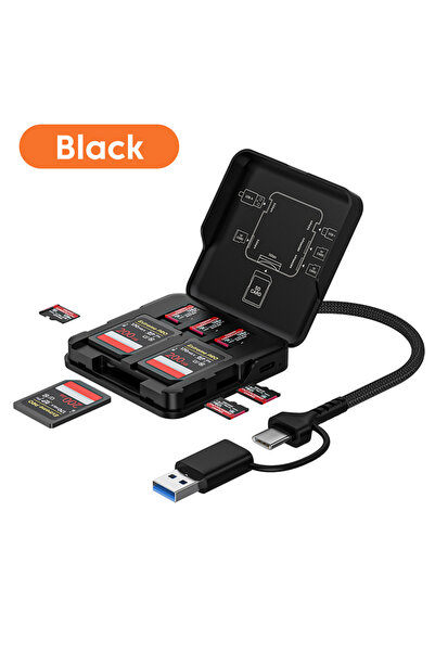 Choice black 5 in 1 USB3.0 Reader Adapter USB A /Type-C to SD/Dual TF/USB/Typ...