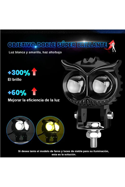 Choice 1PCS Owl Car Headlights, Motorcycle Headlights, Yellow and White Dual ...