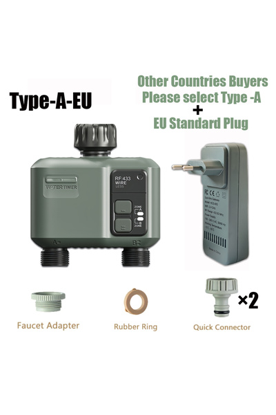 Choice Type-A-EU Wifi RF433 Smart Garden Sprinkler Water Timer by 2 Way Rain ...