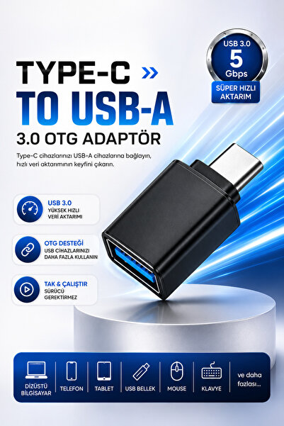 Concord C-595 USB 3.0 Type C USB A OTG Adaptör Yüksek Hızlı Veri Aktarım Dönü...