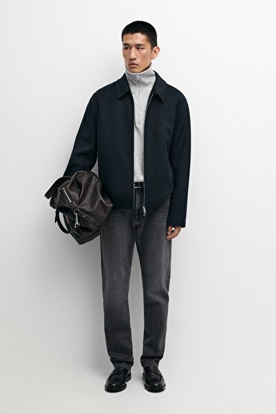 Massimo Dutti Fermuarlı yün karışımlı ceket