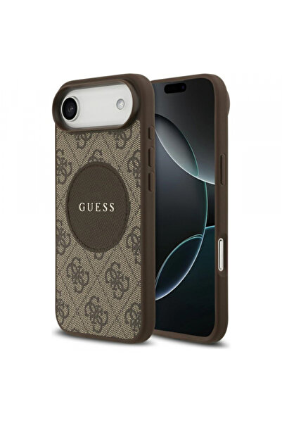 Apple Husa MagSafe pentru iPhone 17 Air, Guess, 4G Circle Classic Logo, Maro