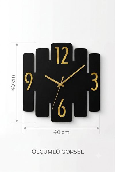 Numa Concept Duvar Saati Dekoratif MDF & Aynalı Pleksi Salon Ofis İşyeri İçin | 40x40 Cm