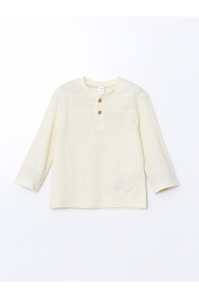 LC Waikiki Original Oval Collar Striped Boys' T-Shirt