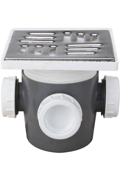 EVOSANITARY Sifon de pardoseală pătrat cu coloană verticală SL 3 intrări SP-H...