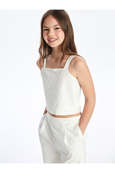 LC Waikiki Two Mt Shop Quality Square Neck Floral Crop Blouse for Girls