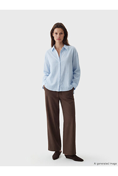 LC Waikiki Trendlucky Women's Trousers with Elastic Waist and Difference in C...