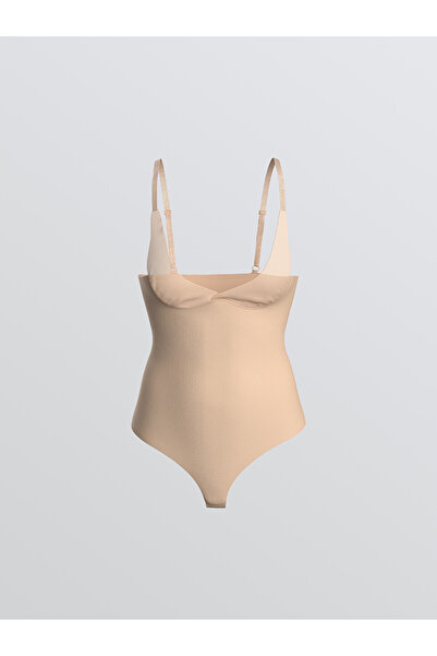 LC Waikiki Nevavm Women's Corset Bodysuit with Heart Collar Straps and Differ...