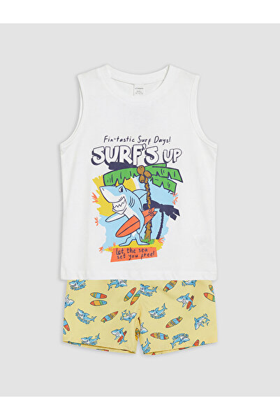 LC Waikiki Nevavm Printed Boy's Swimsuit Set with Difference