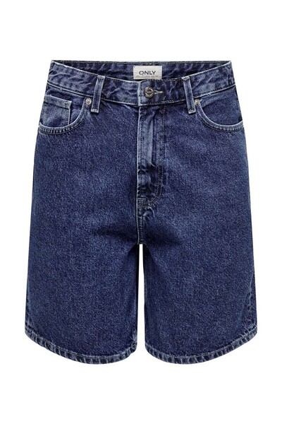 ONLY Yüksek Bel Midi Denim Şort - Vintage Tarzı - Günlük Kullanım