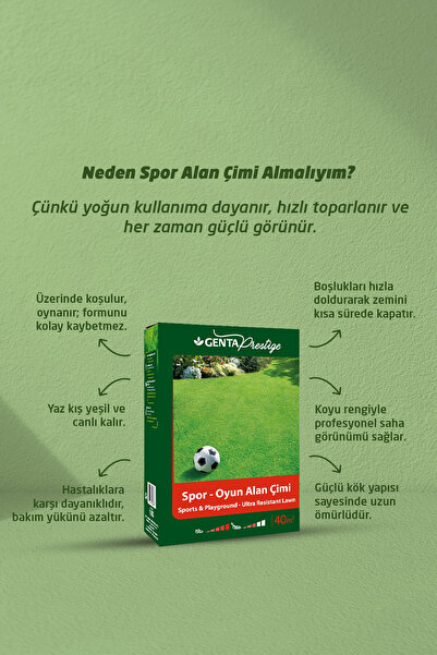 Genta Prestige Spor Oyun Alan Çim Tohumu 1kg