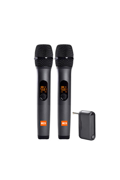 Choice ميكروفون لاسلكي M23، نظام كاريوكي M23 UHF ثنائي القنوات مع جهاز استقبا...