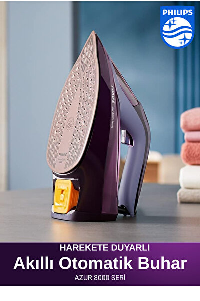 Philips 3000W Azur Serisi Buharlı Ütü, Akıllı Otomatik Buhar Özelliği, 80 g/d...