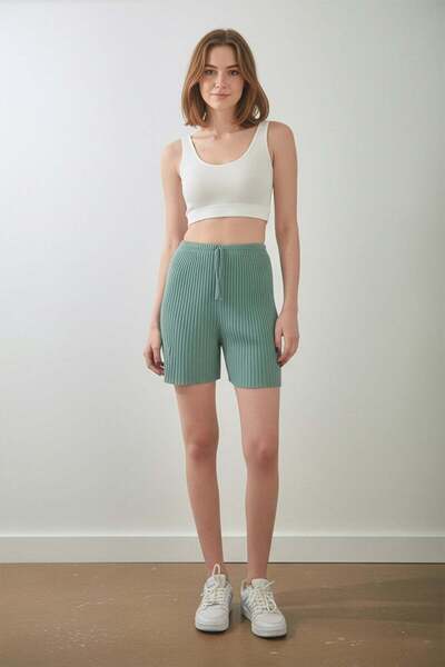 Fulla Moda Shorts aus gekämmter Baumwolle mit Kordel und Schnürung