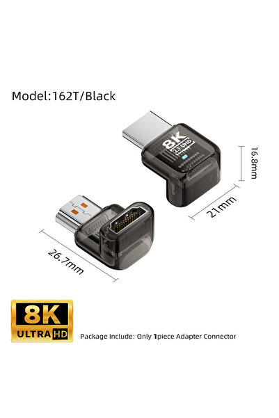 Choice محول 162T-أسود بزاوية 90/270/360 درجة متوافق مع HDMI 2.1 بدقة 8K@60Hz،...