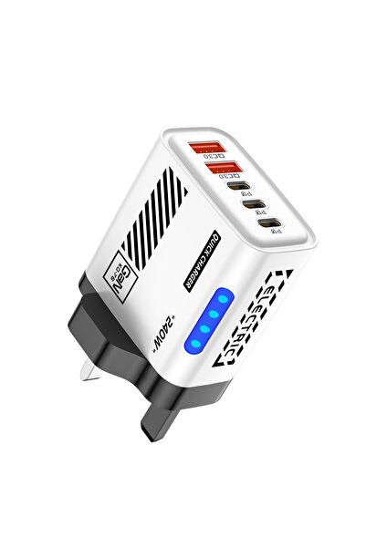 choice2 شاحن USB-C أبيض 5 في 1 بتقنية GaN بقوة 240 واط، شحن سريع PD 3.0، قابس...