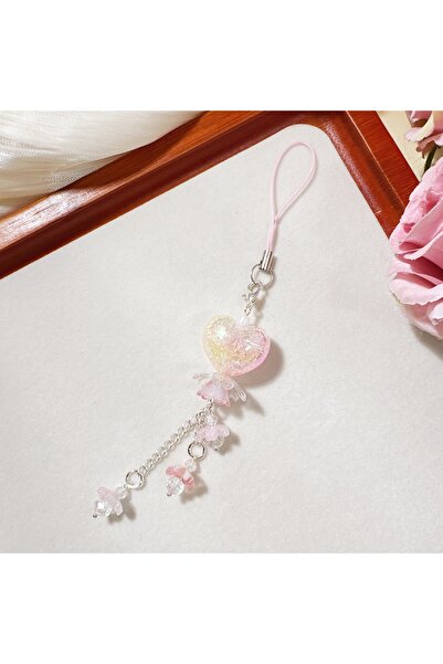 Choice pink Sweet Delicate Floral Chubby Heart-Shaped Flower Guben Chain Gube...