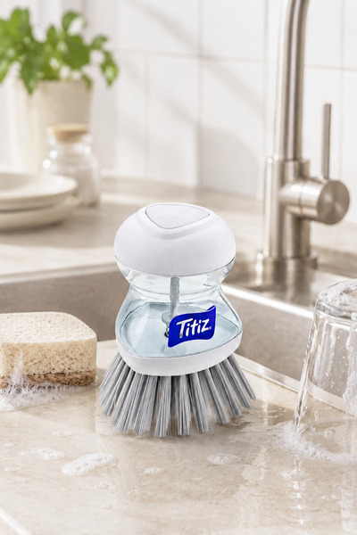 EMİLA HOME فرشاة غسيل الأطباق من إيميلا هوم TP-110 مع حاوية للمنظفات