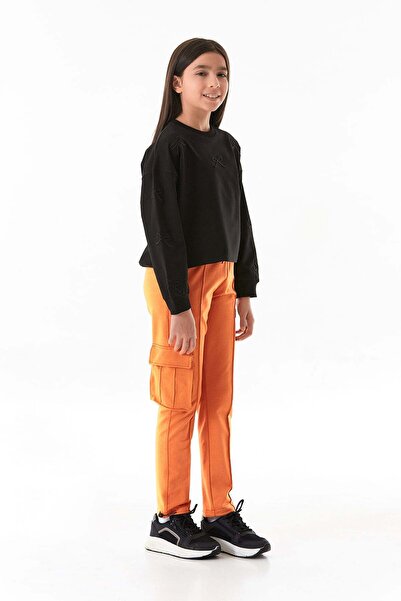 Fulla Moda Girls' Sweatpants with Elastic Waist and Cargo Pockets