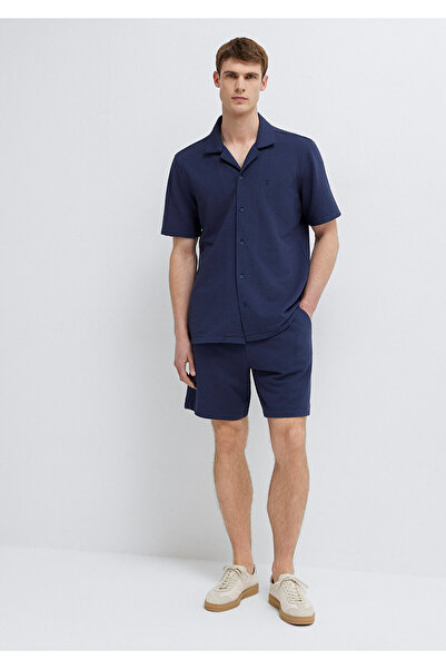 Mavi Textured Navy Blue Shorts 0410348-82318