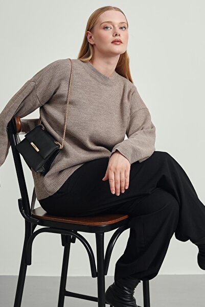 Gülce moda Kadın Bisiklet Yaka Oversize Triko Kazak