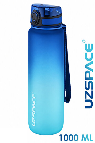 Uzspace زجاجة مياه تريتان سعة 1000 مل، مقاس كبير، ثنائية اللون، من مجموعة سوف...