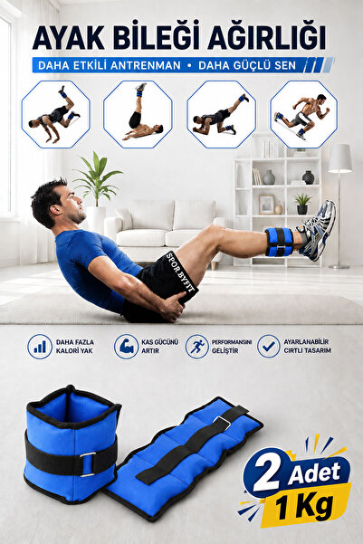 Spor Byfit 1 Kg Blue Deluxe Comfort Hand Foot Weight