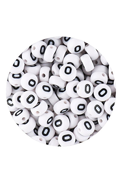 Choice66 50pcs O 50/100/200pcs/Lot 7x4mm White A-Z Round Alphabet Acrylic Let...