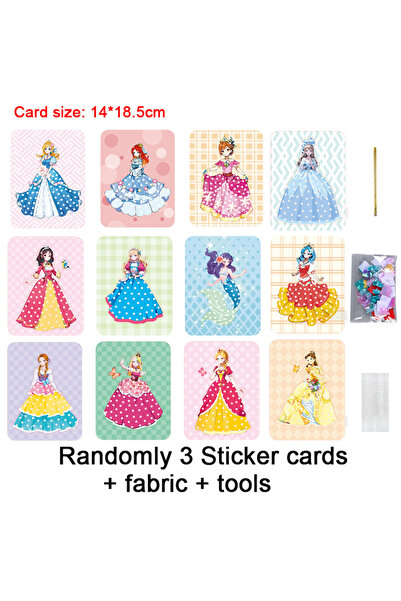 choice2 3 cards C 3-12pcs Sticker Cards Fabric Art Craze Poke Caft Toys Creat...