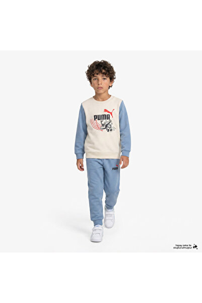 Puma مجموعة ملابس رياضية كريمية للأطفال من Minicats Little Runners