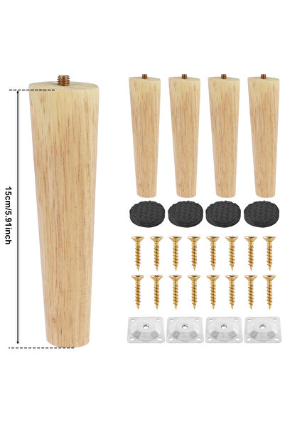 Choice Oblique 15cm 4 Pcs Furniture Legs Wooden Solid Furniture Feet Oblique/...