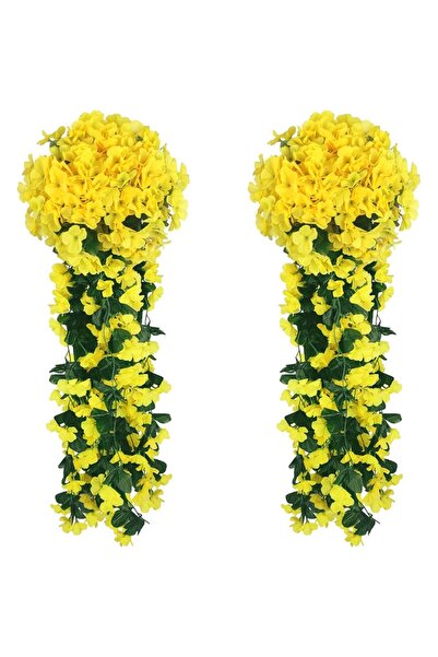 Choice YELLOW 1PC Artificial Flowers Silk Violet Wall Hanging Wedding Scene D...