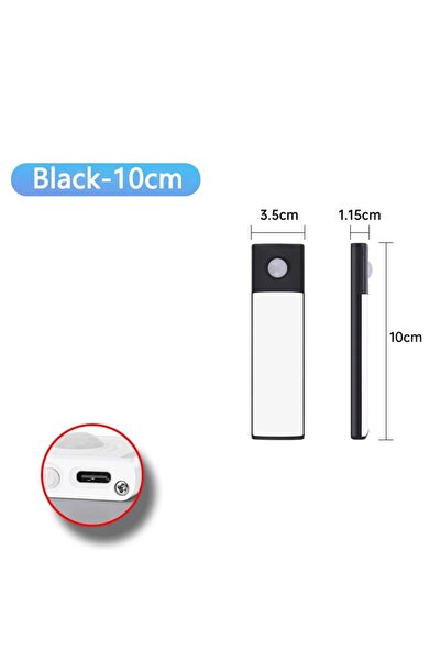 Choice Black 10CM Cabinet Lights Motion Sensor LED Wireless USB Under Ultra T...