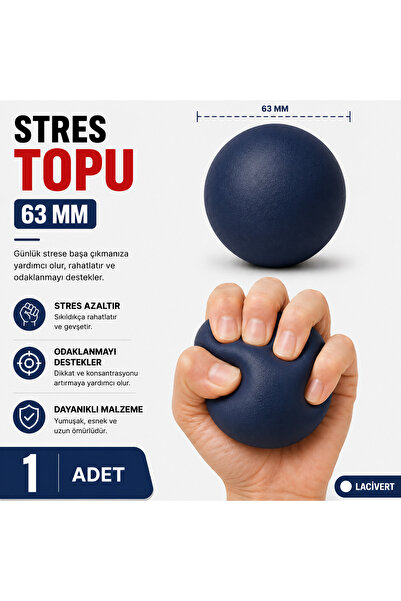NUBEX PROMOSYON 63 mm PU Stres Topu - Yumuşak Sıkma Topu - 14 Renk Seçeneği -...