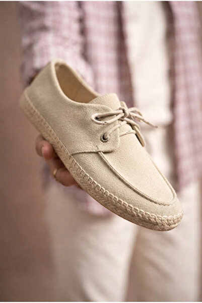 Zerenyus ZRK-T36 Premium Üst Kalite Bej Klasik Erkek Espadril