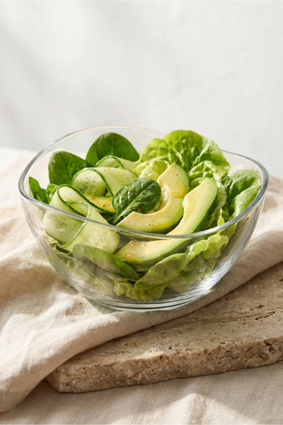 LAV Vira Glass Salad Bowl Set of 2 Large Size 950 ml (Preparation Bowl, Prese...