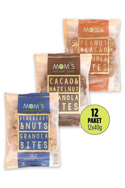Mom's Natural Foods 12'li Mix Glutensiz Granola BITES